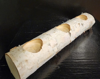 Portacandele in legno di betulla bianca da 12&quot; - Forato per lumini