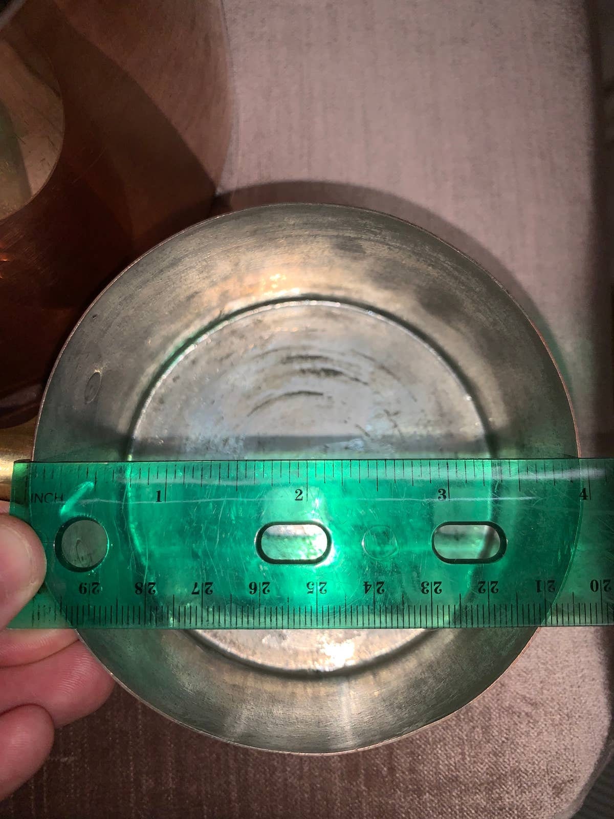 10 Piece Set Solid Copper Saucepans Stamped Made in Italy, Vintage 20th