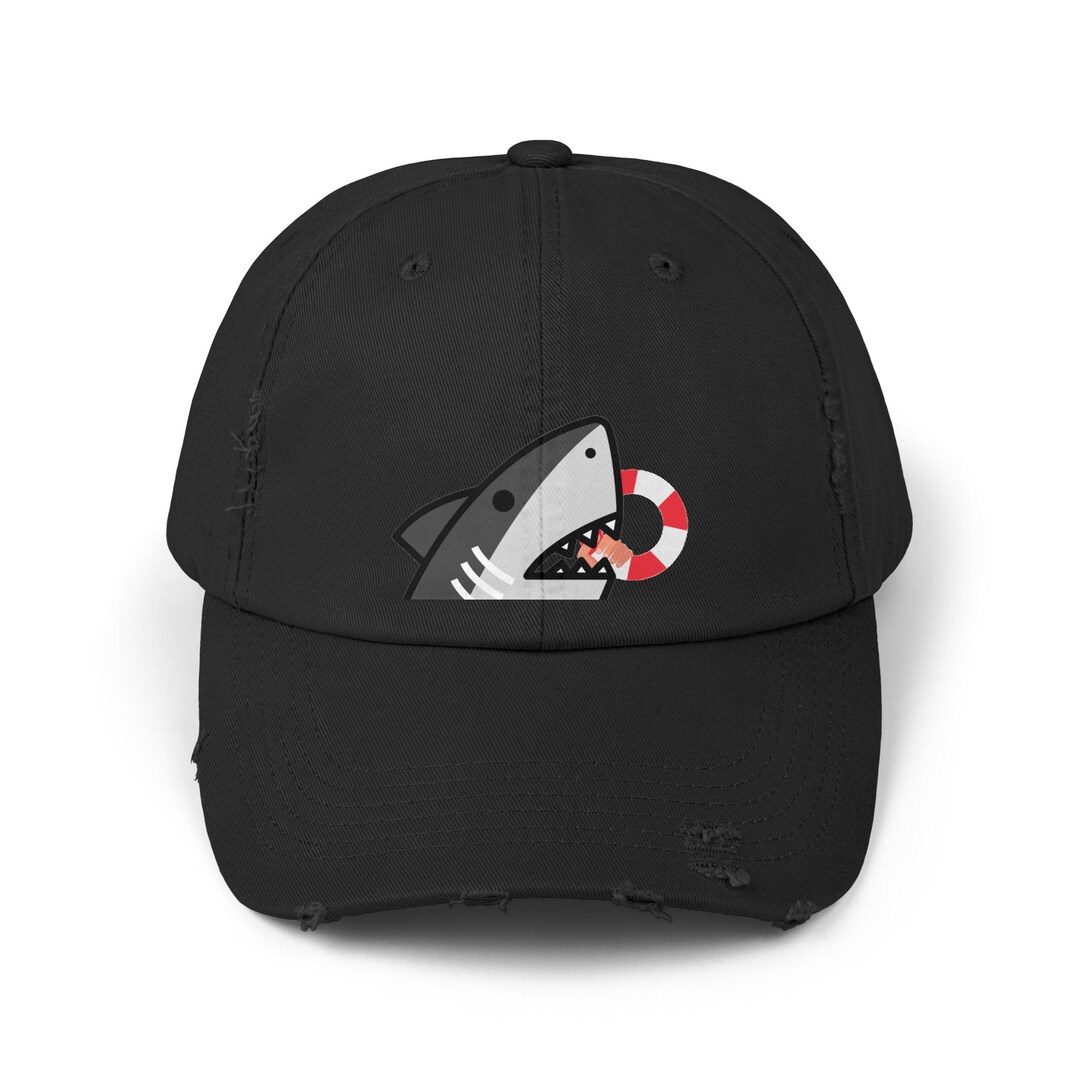 Shark Attack Distressed Cap, Spring Summer Beach Pool Cruise Vacation ...