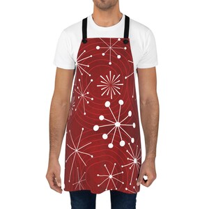 アトミック スプートニク エプロン ホリデー ミッドセンチュリー モダン クリスマス おしゃれ キッチュ ギフト パーティー 衣装 グリル ベーキング クッキング クッキー エプロン カバーオール
