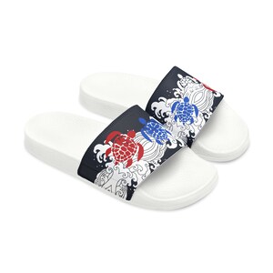 Sea Turtle Men's Slide Sandals Preppy Beach Pool Slides Summer Beach ...