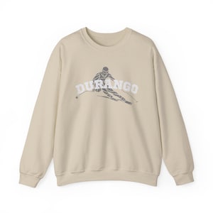Sudadera de esquí de Durango, ropa de esquí de nieve de Colorado, regalo para amantes del esquí alpino, camiseta Gnar de après ski, traje de esquí de capas retro vintage para invierno