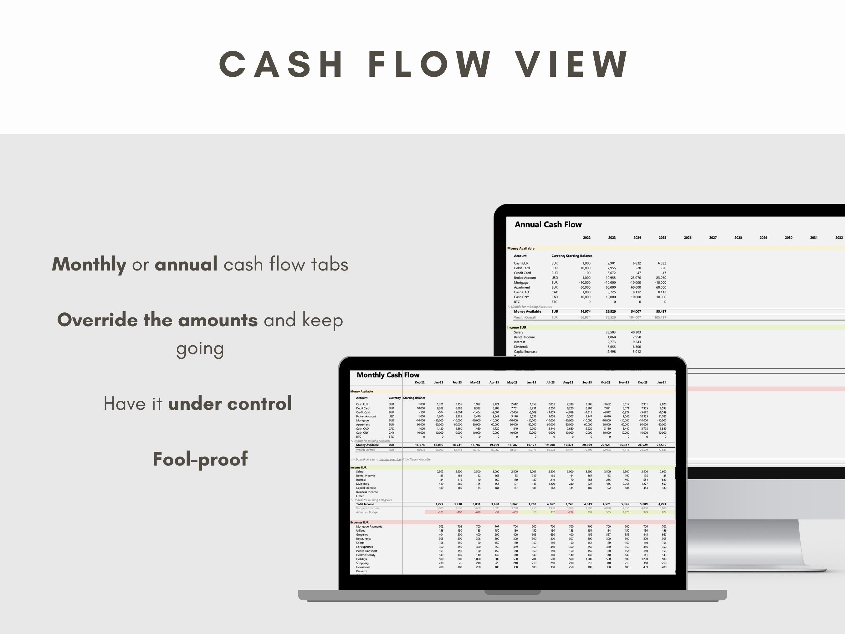 MY CASH FLOW | Excel + Sheets | Simple Personal Finance Tracker ...