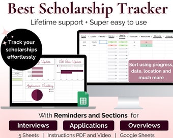 Scholarship Tracker: All-in-One College Application Spreadsheet (Google Sheets)