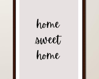 Home Sweet Home Gentle Affirmation Wall Art Printable | Minimal Neutral Quote | Calm Home Decor