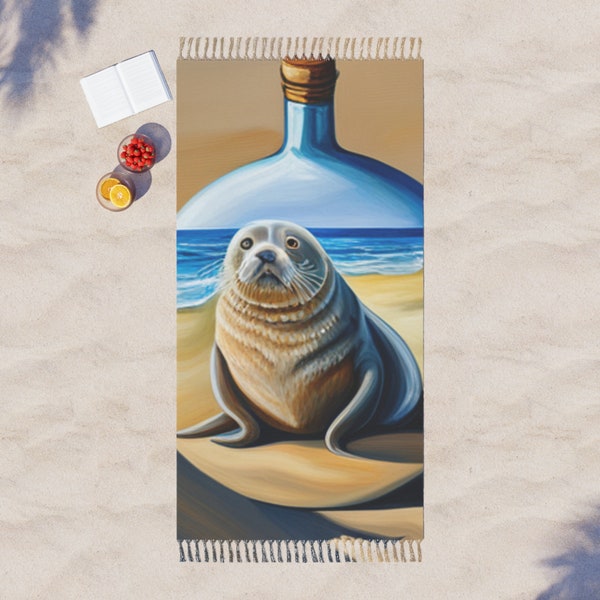 Drunken Seal Beach Towel Beach Blanket