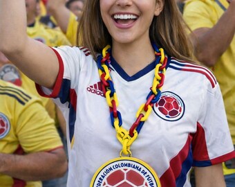 Seleccion Colombia Soccer Chain & Pendant;Cadena y Colgante Personalizado de Fútbol Colombiano ***FREE SHIPPING***