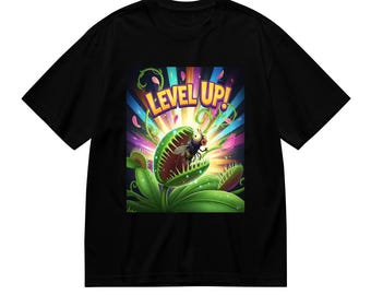 Passez au niveau supérieur ! Jeu vidéo Venus flytrap T-shirt pour homme fabriqué aux États-Unis