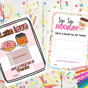 Editable Coffee & Tea Gift Card Holder, Thank you Card, Teacher Appreciation, Perfect Staff Gift Idea, Instant Download, Coffee/Tea Lover