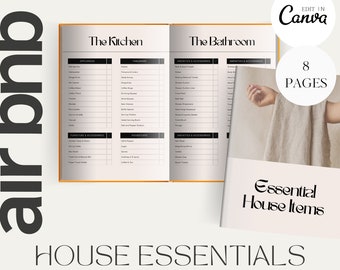Checklista för Airbnb-inventering, REDIGERBAR, Airbnb-essentials, lista över hushållsartiklar, Airbnb-värd, Airbnb-mall, skyltar, välkomstbok, VRBO