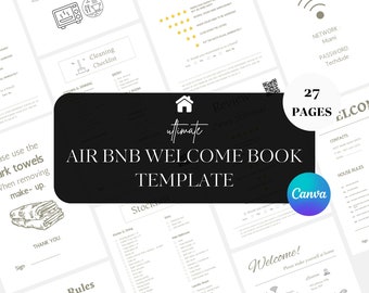 Airbnb Host Bundle, Digital Airbnb Welcome Book, Airbnb Canva Template, Airbnb instagram, Editable Airbnb Signs, Cleaning Checklist, VRBO