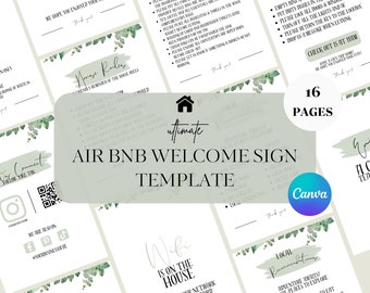 Welcome Book Template, Airbnb Welcome Guide, Editable Canva Airbnb House manual, Superhost eBook, Host signs, Signage, VRBO Vacation Rental