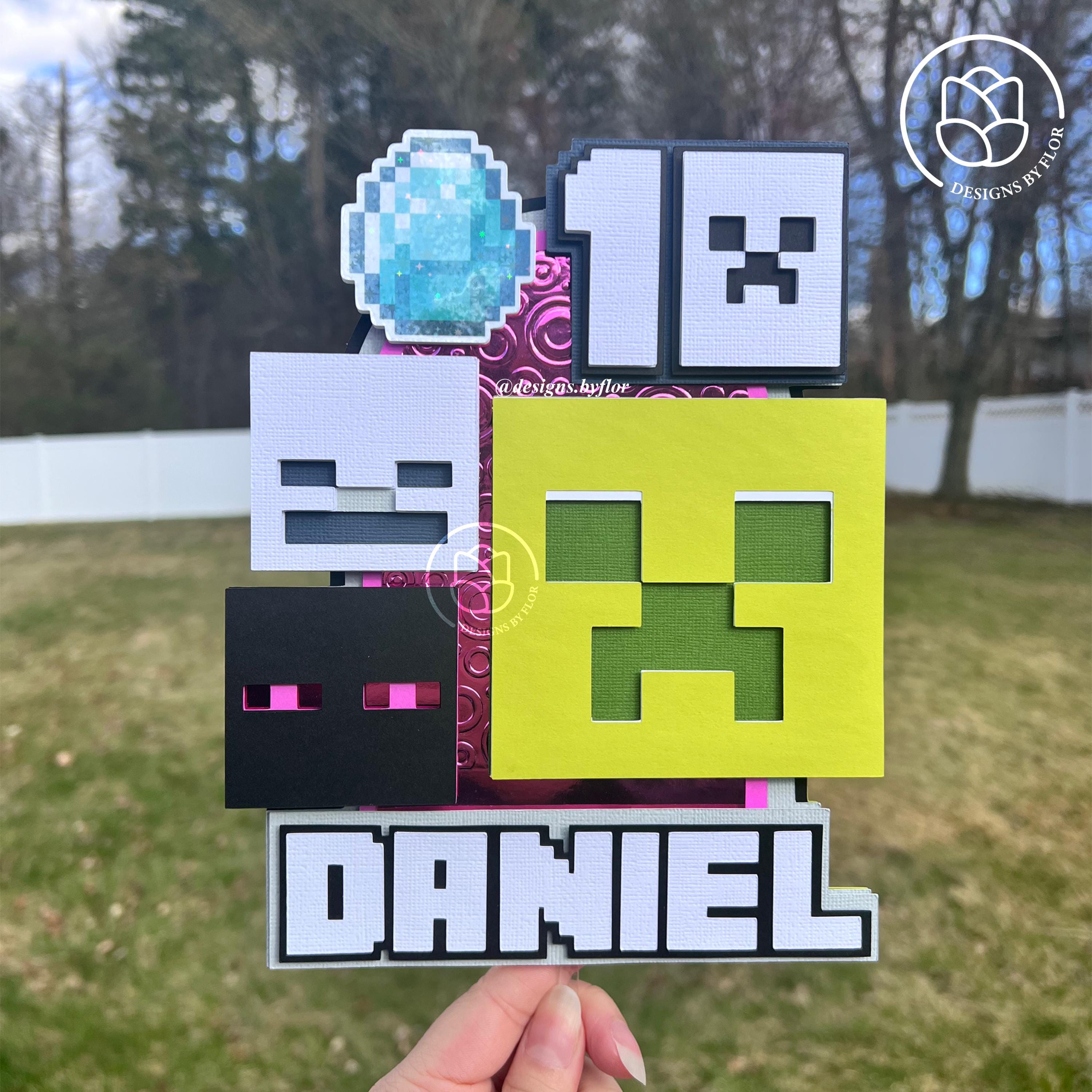 Minecraft 3D Cake Topper - Cardstock