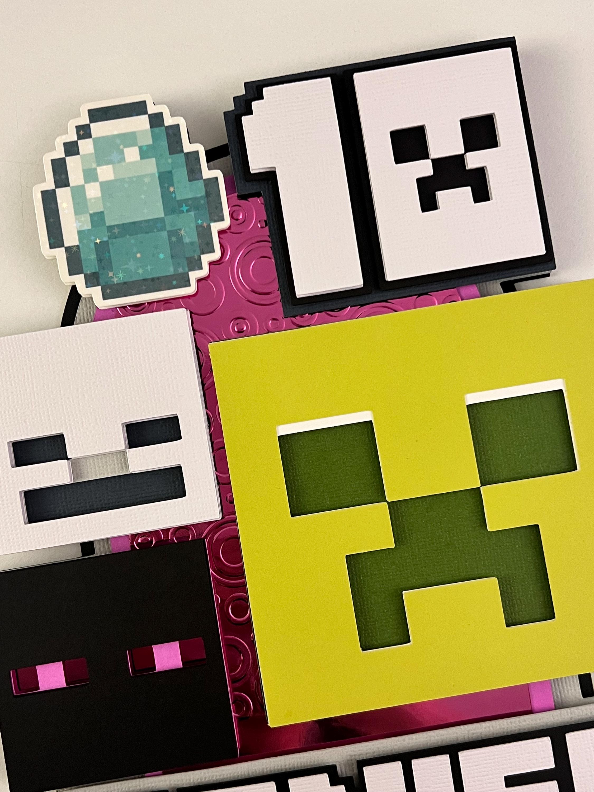 Minecraft 3D Cake Topper - Cardstock