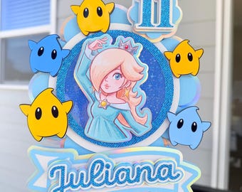 Galaxy Princess Rosalina Cake Topper/ Space Star Princess Birthday Decor/ Blue Princess Rosalina Topper/ Lumas Topper