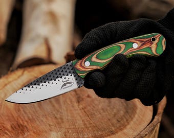 Handmade Carbon Steel Hunting Knife: Full Tang Viking Knife with Sheath