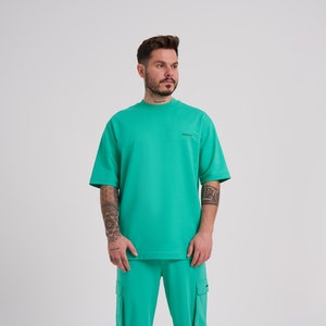 Premium quality oversized mens t-shirt, Blank soft comfort colors green t-shirt, Heavy duty cotton t-shirt, Light green tee Sezarcollections