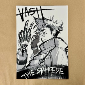 Póster de Vash The Stampede Trigun, impresión artística de 5,5x8 pulgadas