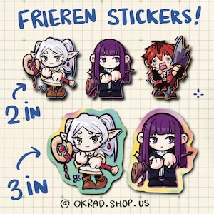 Holographic and Normal Frieren Fern Stark : Beyond the Journey’s End | Sousou no Frieren stickers decal uv proof waterproof