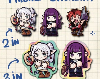 Frieren Stickers: Holographic Anime Decals - Waterproof UV Proof