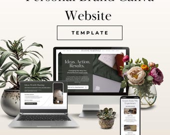 Canva-websitesjabloon voor coaches, bewerkbare bestemmingspagina, ontwerp voor zakelijke website, sjabloon voor één pagina voor ondernemers