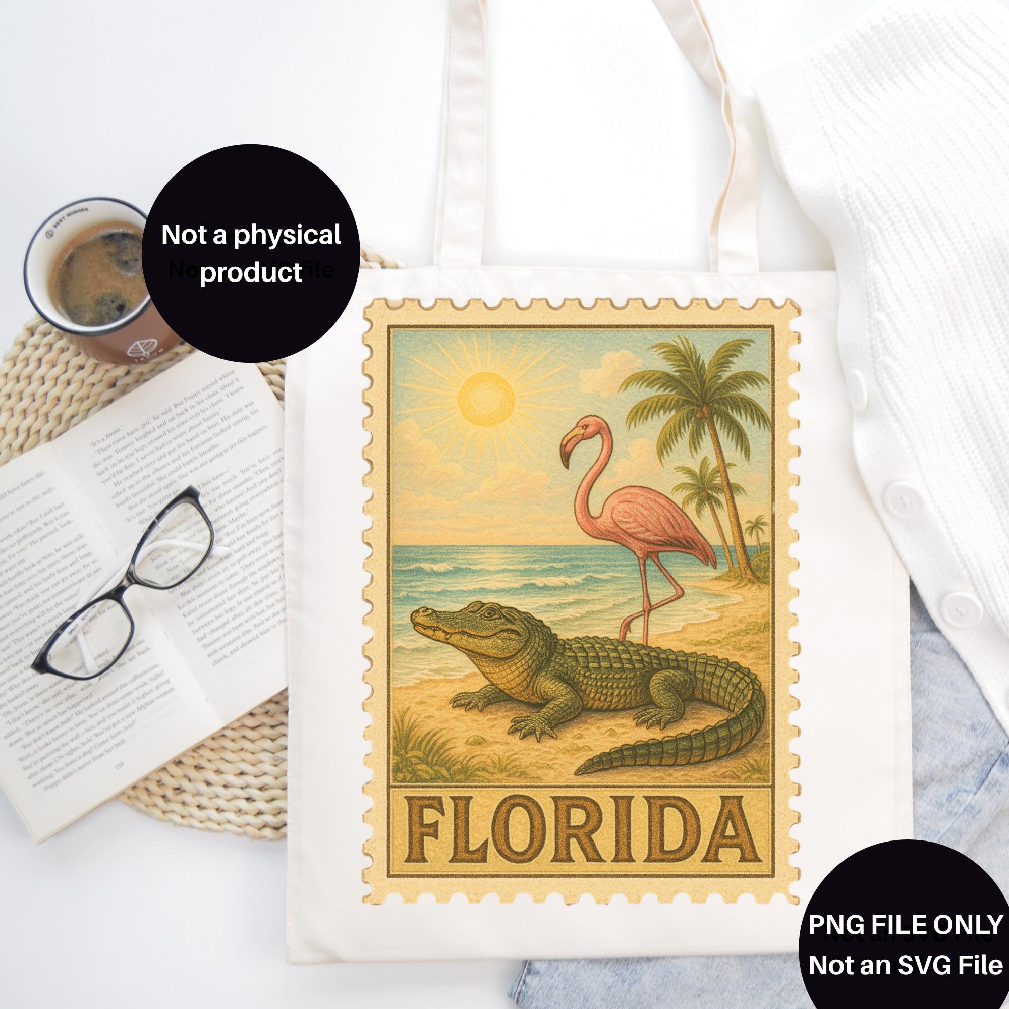 Vintage Florida Stamp PNG: USA State Postal Design (Digital Download)