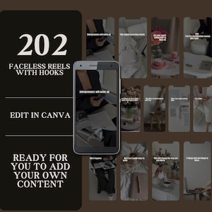 202 Digital Marketing Reels hooks and workbooks ,Faceless Instagram Story/Reels  for Digital Marketers,  Product DFY Canva Template, PLR