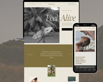 Squarespace Template for Wellness Coach, Holistic Health Website, Nutrition Therapist Design,Squarespace 7.1,Coach Site