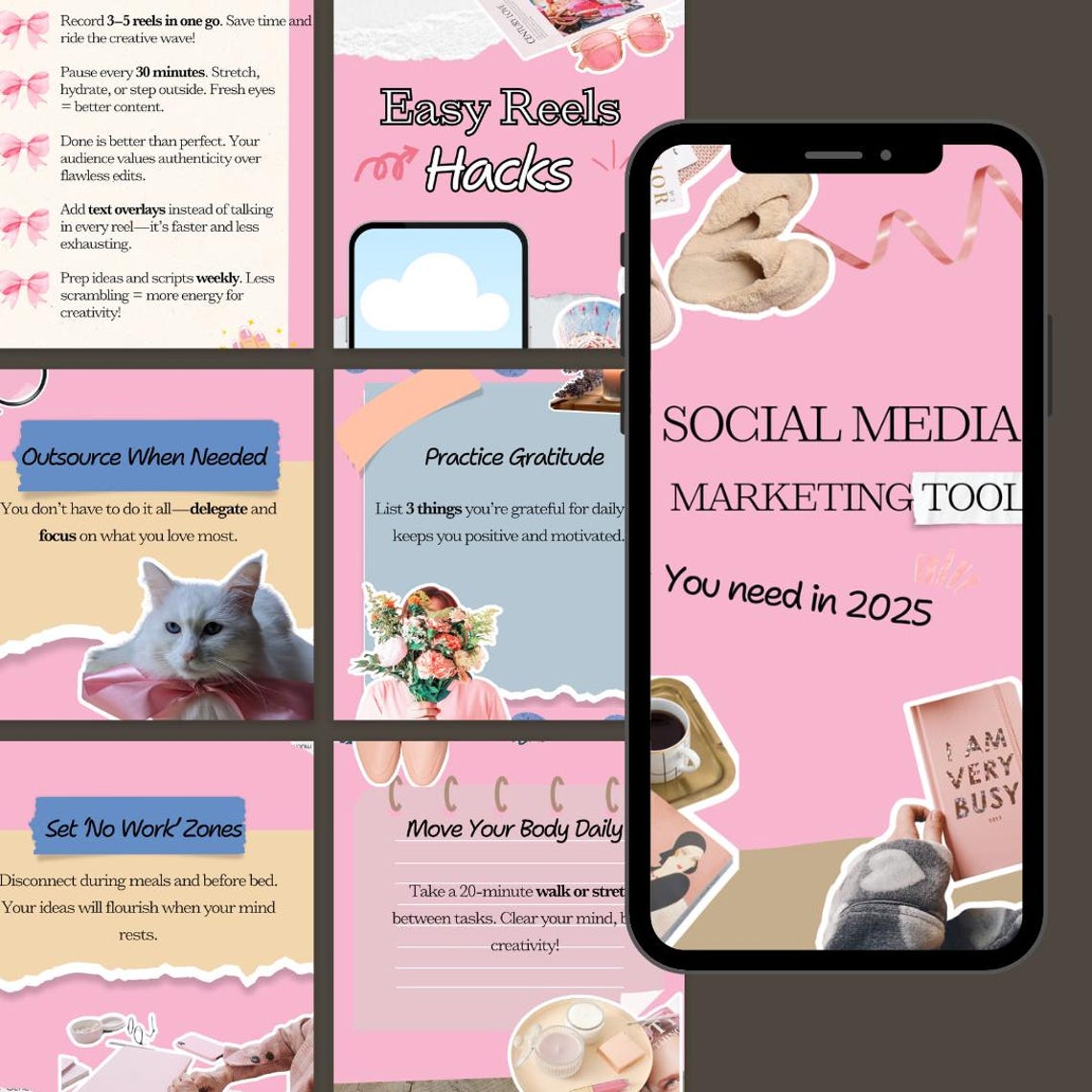 Pink Instagram Carousel Templates: 100 Editable Posts (canva) - Etsy