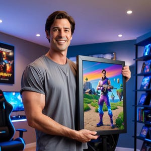 Gamer Portrait vom Foto, Geschenk für Gamer, personalisierter Gamer Charakter