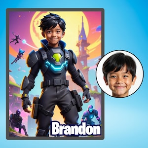 Gamer portrait from photo, gift for gamer, Personalized portrait from photo, custom gift, digital file, gift for son, gift for daughter