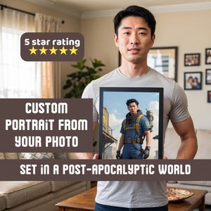 Custom Gamer Portrait from photo, gift for gamer, custom gift photo, digital download only, you as a game character
