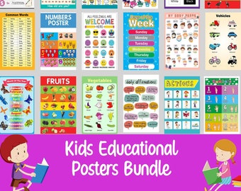 Lernposter & Arbeitsblatt für Kinder, Arbeitsblätter für Kinder, Lernaktivitätspaket für Kinder, Lernspiele für Kinder vor der Schule