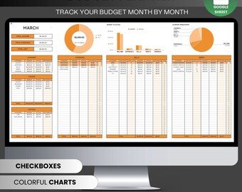Monthly Budget Planner for Google Sheets, Annual Planner, Budget Planner, Budget Planner Google Sheet, Spreadsheet