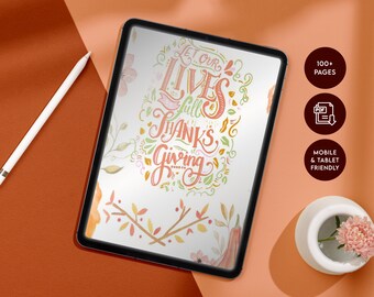 Thanksgiving and Gratitude Journal for kids, Kids Journals, Pdf Journals, Good Notes Journal, Planner journal, Digital Downloads