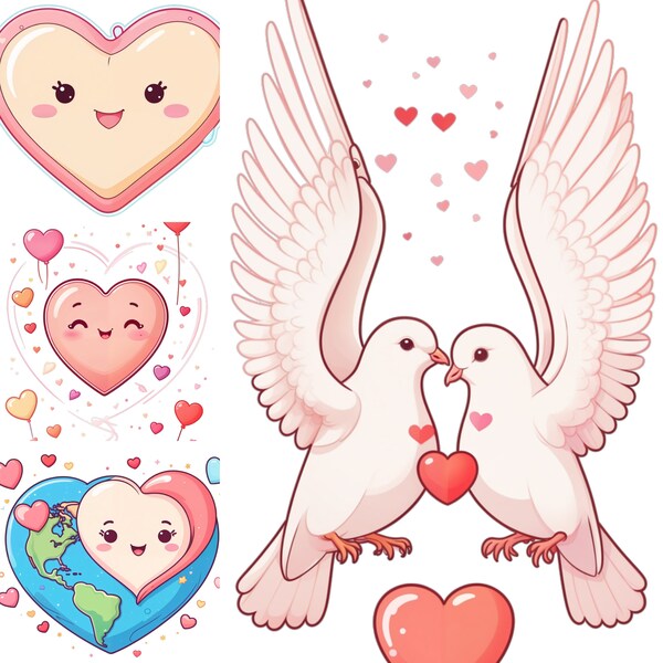 Lovely Valentine's Graphics: 25 Romantic Vector & PNG Files - Perfect for T-Shirts, Posters, and Stickers - Sweet Romance Collection