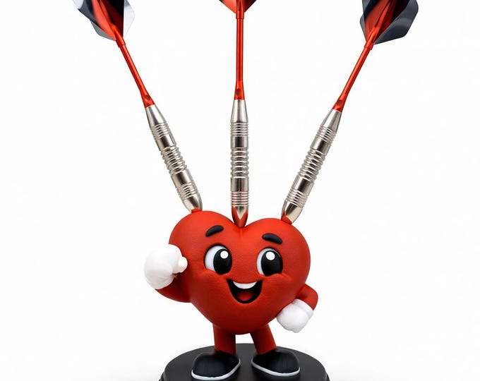 Valentine’s Gift for Dart Player – Heart Dart Holder | 3D Printed Dart Stand for 3 Darts