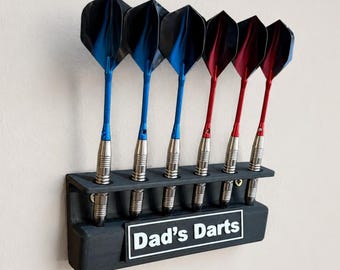 Personalised 6 Dart Holder Wall Mount | Games Room, Man Cave Storage Accessory
