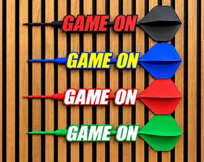 GAME ON 50cm 3D Printed Dart Sign, Man Cave Wall Decor Gift