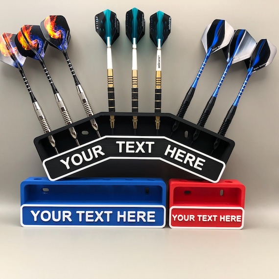 Wall Mounted  3 - 6 - 9 Darts Display - Stand- Customizable Name - Personaliz
