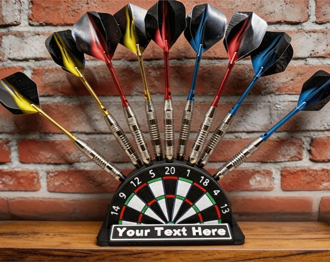 Personalised Dart Holder Stand  3D Printed Dart Display for 3, 6, 9 Darts Player Gift