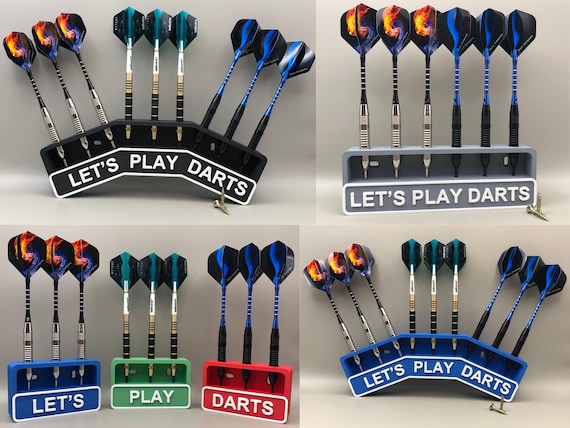 Wall Mounted - Dart holder 6 - 9 - 3x3  Lets Play Darts - Darts Display - Dart Player Gift