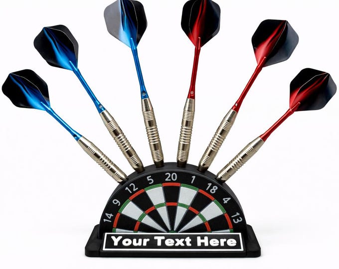 Personalised 3D Printed Dart Holder Display – Custom Stand for 6 Darts, Home Bar Decor