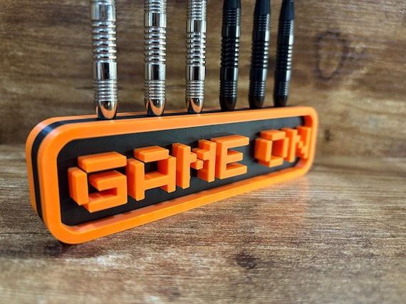 6 slots Darts Stand -Dart Holder - Game ON - Custom Colors-  M3 tape and screws included for optional wall installation