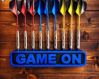 9 Dart Stand Wall Mount Darts Holder display stand Game On 3D Printed