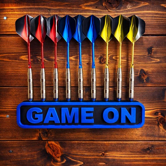 9 Dart Stand Wall Mount Darts Holder display stand Game On 3D Printed