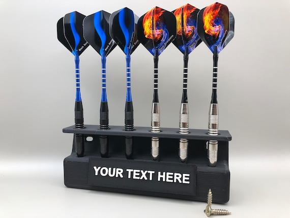 Display Stand - Wall Mounted - 6 Darts Display - Customizable Name - Personaliz