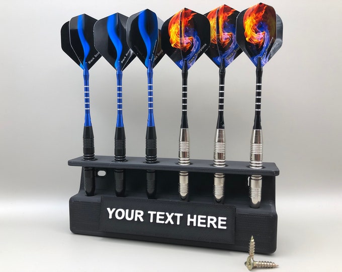 Display Stand - Wall Mounted - 6 Darts Display - Customizable Name - Personaliz