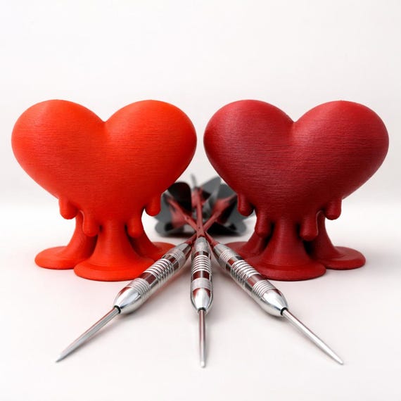 Darts Valentine’s Day Gift, Heart-Shaped Dart Holder Stand, Unique Darts Display