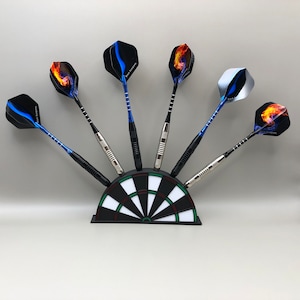 3D-geprint mini-darthouderstation: display met 6 darts